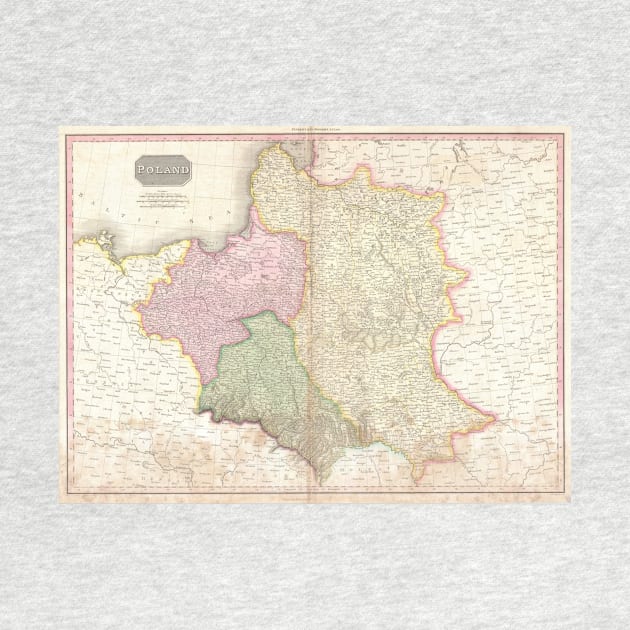 Vintage Map of Poland (1818) by Bravuramedia